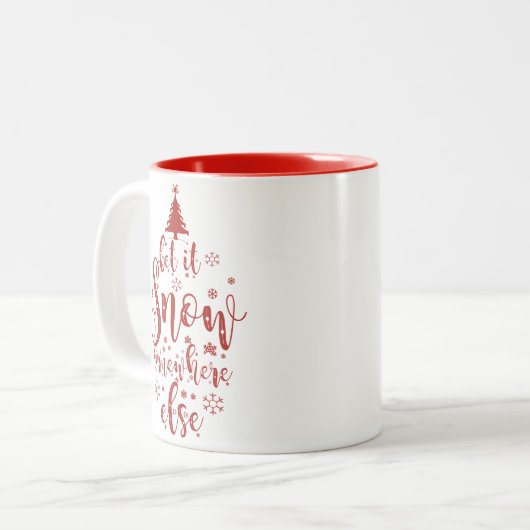 Fun laat het op een of andere plek sneeuwen tweekleurige koffiemok (Voorkant links)