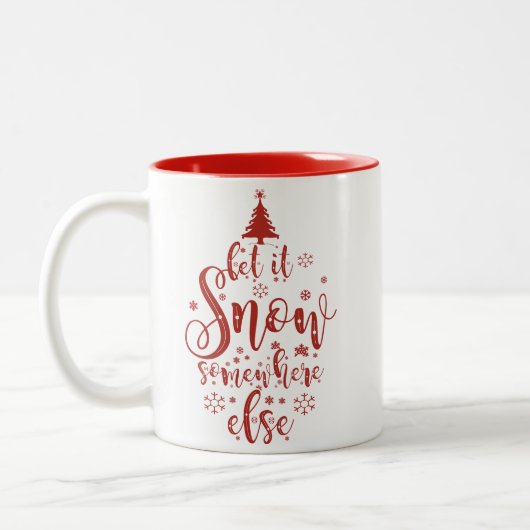 Fun laat het op een of andere plek sneeuwen tweekleurige koffiemok (Links)