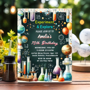 Fun Lab Kinder Geek Nerd Mad Science 9e Verjaardag Kaart