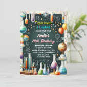 Fun Lab Kinder Geek Nerd Mad Science 9e Verjaardag Kaart (Staand voorkant)