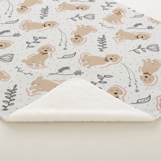 Fun Labradoodle Hand Drawn Sherpa Blanket Sherpa Deken (3/4)