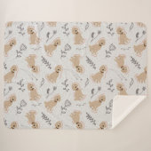 Fun Labradoodle Hand Drawn Sherpa Blanket Sherpa Deken (Voorkant (horizontaal))