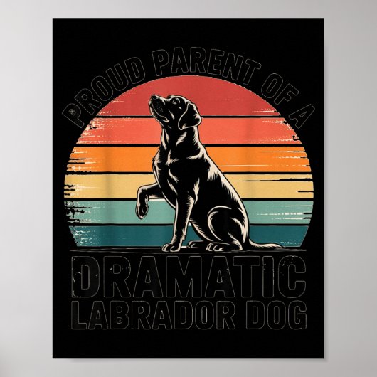 Fun Labrador Drama Dog Pet Lover Parent Mom Dad Bl Poster (Voorkant)