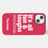 FUN & Lach custom naam & kleur telefoonhoesjes iPhone Hoesje (Achterkant horizontaal)