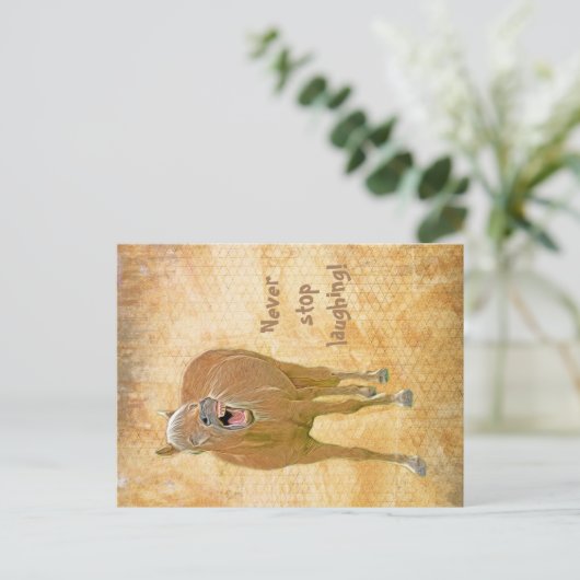 Fun lachpaard - Briefkaart (Staand voorkant)