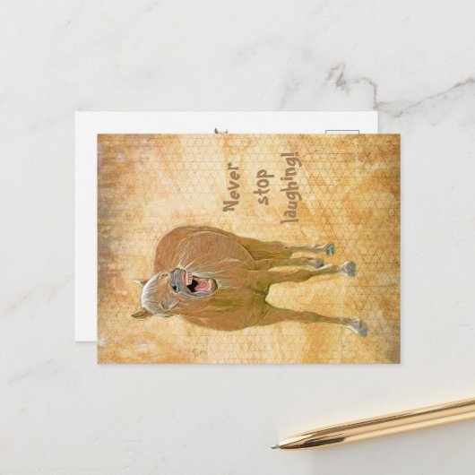 Fun lachpaard - Briefkaart (Voorkant / Achterkant in situ)