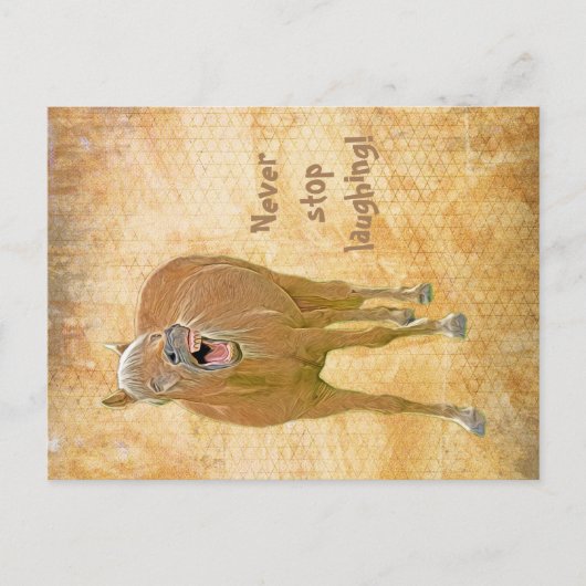 Fun lachpaard - Briefkaart (Voorkant)