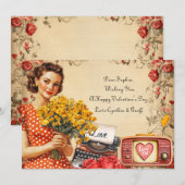  Fun Lady Valentijn Flat Holiday Kaart (Voorkant / Achterkant)