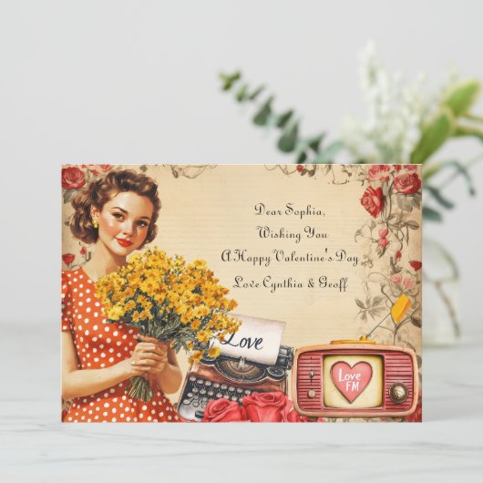  Fun Lady Valentijn Flat Holiday Kaart (Staand voorkant)