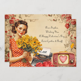  Fun Lady Valentijn Flat Holiday Kaart