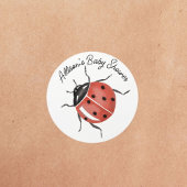 Fun ladybug Baby Shower  Ronde Sticker