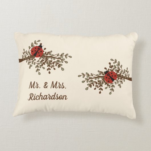 Fun Ladybug Design Accent Kussen (Achterkant)