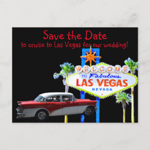 Fun Las Vegas Wedding Save the Date Aankondigingskaart