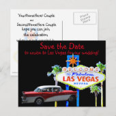 Fun Las Vegas Wedding Save the Date Aankondigingskaart (Voorkant / Achterkant)