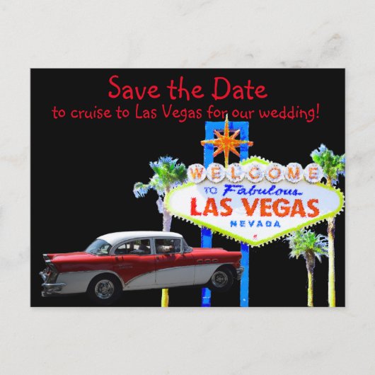 Fun Las Vegas Wedding Save the Date Aankondigingskaart (Voorkant)
