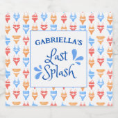 Fun "Last Splash" Thema Gepersonaliseerde vrijgeze Sparkling Wijnetiket (Enkel label)