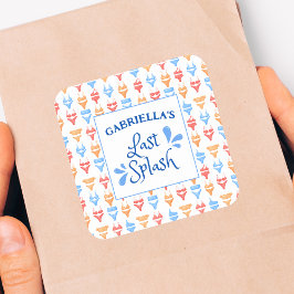 Fun "Last Splash" Thema Gepersonaliseerde vrijgeze Vierkante Sticker