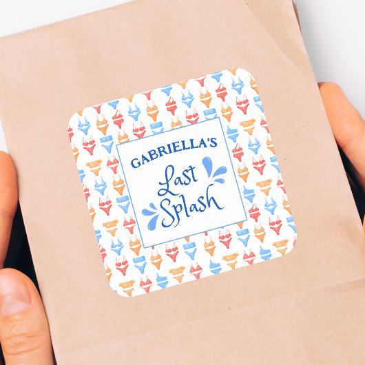 Fun "Last Splash" Thema Gepersonaliseerde vrijgeze Vierkante Sticker