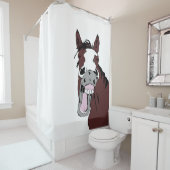 Fun Laughing Horse Cartoon Boerderij Dierlijke kun Douchegordijn (In situ)