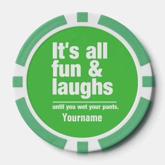 FUN & LAUGHS aangepaste kleur poker chips (Voorkant)