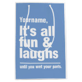 FUN & LAUGHS aangepaste kleuren- en naamcadeautass Medium Cadeauzakje (Voorkant)