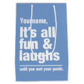 FUN & LAUGHS aangepaste kleuren- en naamcadeautass Medium Cadeauzakje (Achterkant)