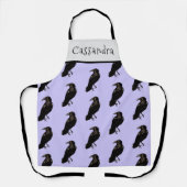 Fun Lavender Black Crow Pattern Halloween Schort (Voorkant)