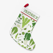 Fun Leafy Green Veggies | gezonde groenten Kleine Kerstsok (Voorkant (Hangend))