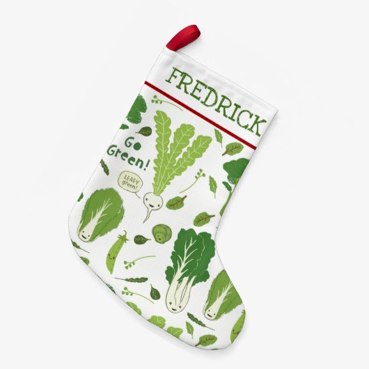 Fun Leafy Green Veggies | gezonde groenten Kleine Kerstsok (Voorkant (Hangend))