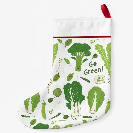 Fun Leafy Green Veggies | gezonde groenten Kleine Kerstsok (Achterkant)