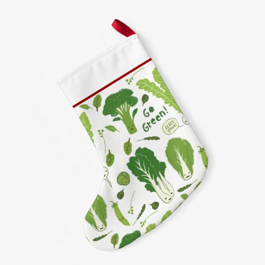 Fun Leafy Green Veggies | gezonde groenten Kleine Kerstsok (Achterkant (Hangend))