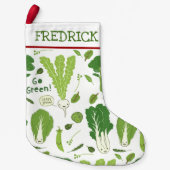 Fun Leafy Green Veggies | gezonde groenten Kleine Kerstsok (Voorkant)
