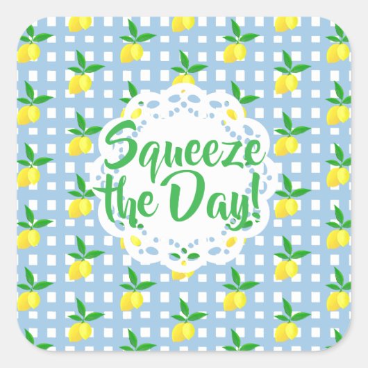 Fun Lemon Theme Squeeze the Day Sticker (Voorkant)