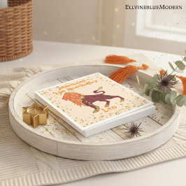 Fun Leo First Birthday & Gold Confetti Servet