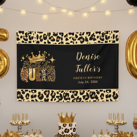 Fun Leopard Birthday Queen Fifty Birthday Spandoek