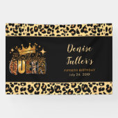 Fun Leopard Birthday Queen Fifty Birthday Spandoek (Horizontaal)