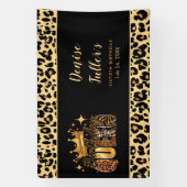 Fun Leopard Birthday Queen Sixty Birthday Spandoek (Verticaal)