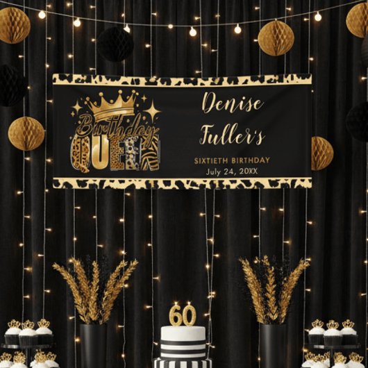 Fun Leopard Birthday Queen Sixty Birthday Spandoek