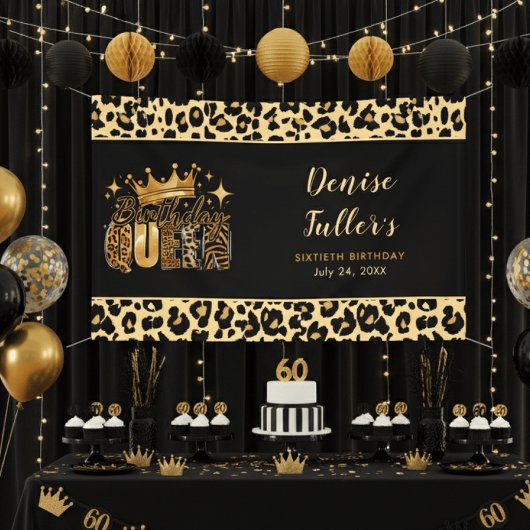 Fun Leopard Birthday Queen Sixty Birthday Spandoek