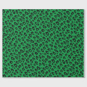 Fun leopard dierlijk druksteen groen kerstfeest cadeaupapier (Vlak)