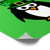 Fun leprechaun penguin cartoon St Patrick's Day Poster (Hoek)