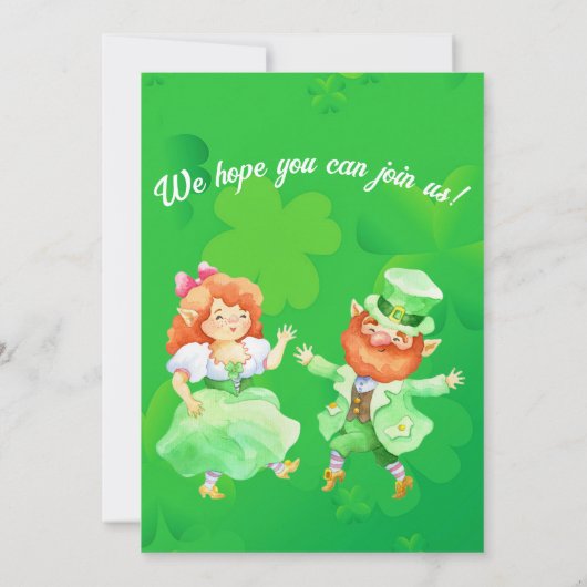 Fun Leprechauns St. Patrick's Day Party Invitation Kaart (Achterkant)