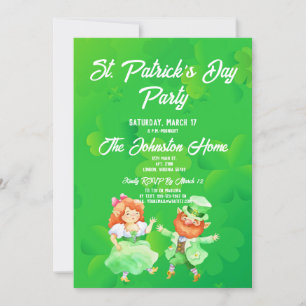 Fun Leprechauns St. Patrick's Day Party Invitation Kaart