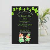Fun Leprechauns St. Patrick's Day Party Invitation Kaart (Staand voorkant)
