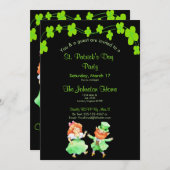 Fun Leprechauns St. Patrick's Day Party Invitation Kaart (Voorkant / Achterkant)