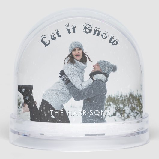 Fun Let it Snow Photo Snow Globe Sneeuwbol (Voorkant)
