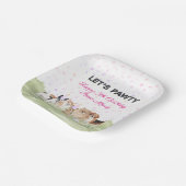 Fun Let's Pawty Pink Custom Dog Birthday Party Papieren Bordje (Gebogen)