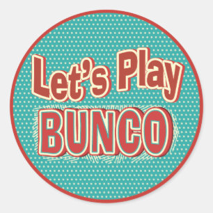 Fun Let's Play Bunco Stickers