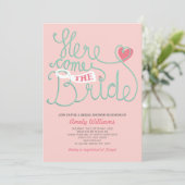 Fun Lettering Blush Pink Vrijgezellenfeest Uitnodi Kaart (Staand voorkant)