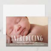 Fun Lettering Overlay Foto geboorteaankondiging Aankondiging (Voorkant / Achterkant)